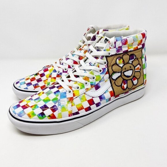 VANS | Customized Unique Tie Dye Checkerboard SK8-HI High Tops 12 Mens - Picture 4 of 15